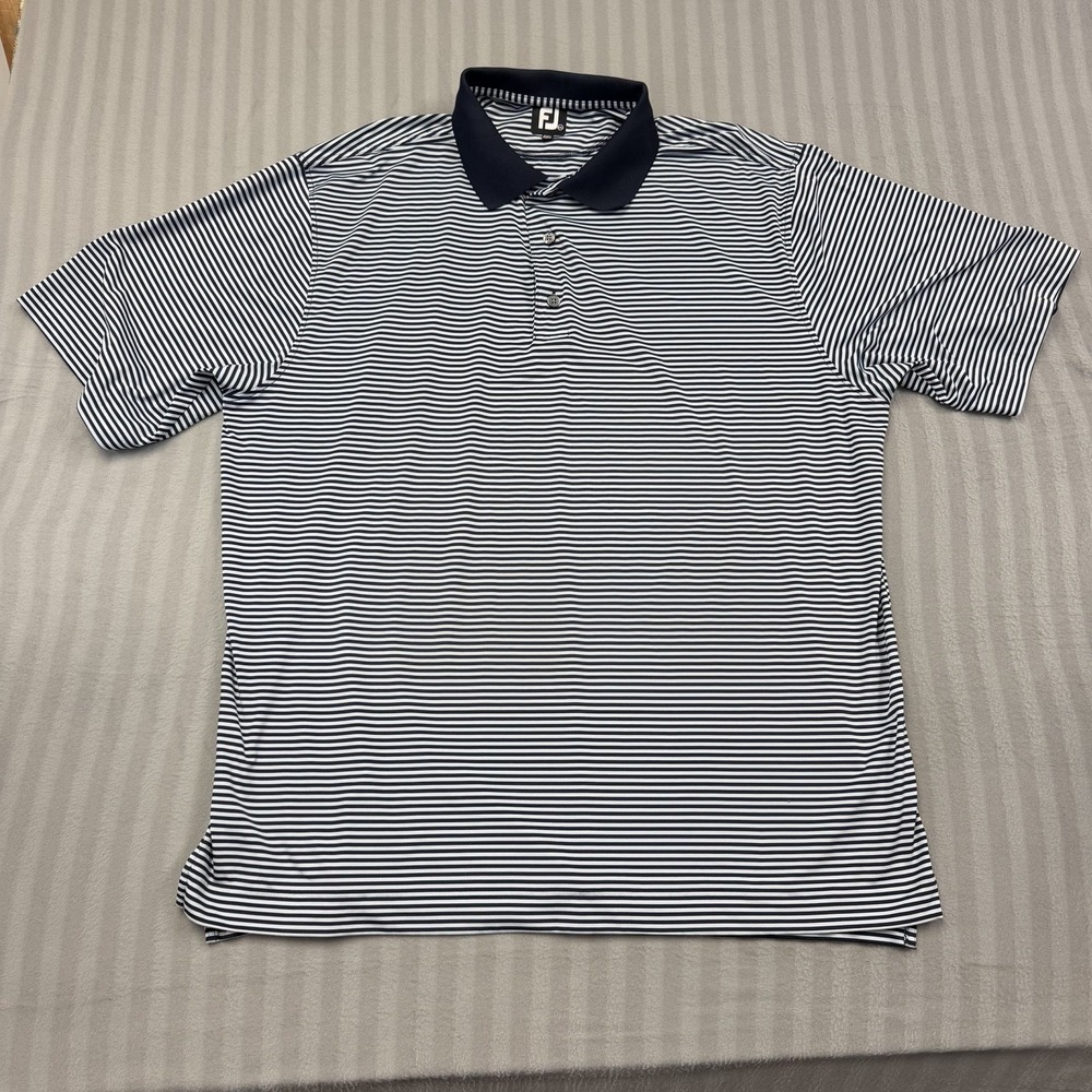 FootJoy Golf Polo Shirt Men XXL Multicolor Striped Short Sleeve